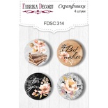 Скрап-фішки 4шт. Набір 314, Sentimental Story, ТМ Фабрика Декору