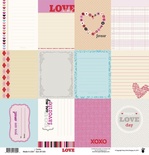 Аркуш двостороннього паперу для скрапбукінгу від Fancy Pants - Paper Love Story Story Cards
