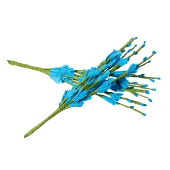Гілочки з квітами, блакитний колір, 20 см, 10 шт.