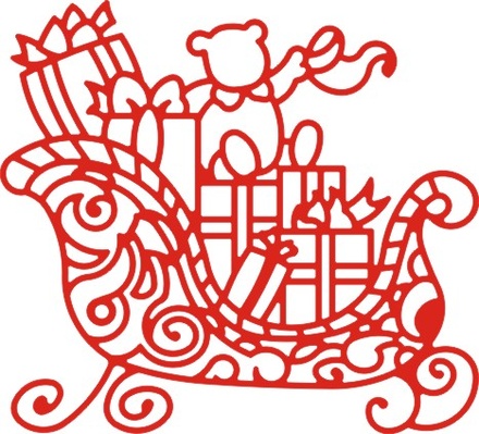 Ніж для вирубки Santa's Sleigh від Cheery Lynn Designs