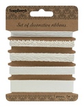 Набор декоративных лент от Scrapberry's, натуральные, 5 шт. по 1 м