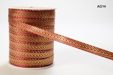 Стрічка Solid/Metallic, колір червоний/золотий, ширина 95 мм, довжина 90 см