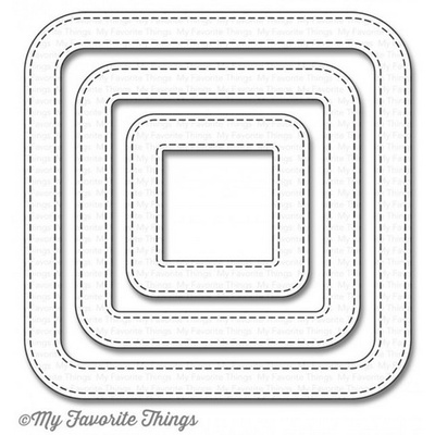 Ніж для вирубки My Favorite Things - Die-namics Stitched Rounded Square Frames, 3 шт.