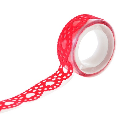 Стрічка фігурна самоклейна "Серце", оксамитова, червона, 1.5 м, ТМ Santi