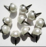 Набор брадсов Eyelet Outlet - Pearl Brads White Pearl/Silver, цвет белый, 12 мм, 10 штук