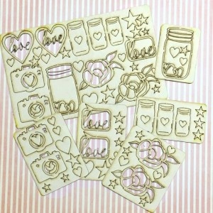 Набір чіпборду від Караліки - Summer Love, 62 елемент