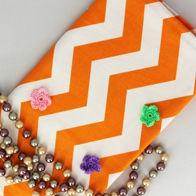 Тканина Оксфорд, шеврон великий, помаранчевих, 45х55см