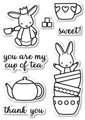 Штампи від Memory Box - Bunny Tea Time clear stamp set