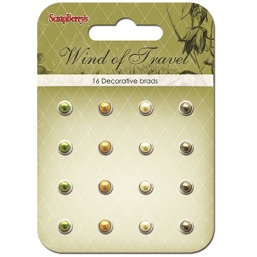 Набір перлинних брадс "Вітер мандрів", колір зелений, пісочний, коричневий, 16 шт.