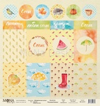 Аркуш односторонній, Mona Design - Аркуш з карточками Акварельна осінь, 30,5x30,5см