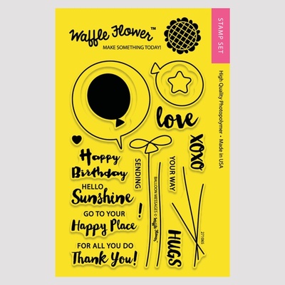 Силіконовий штамп від Waffle Flower - Balloon Messages, 10,1x15,2см