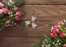 Чипборд от WOODchic - Набор Звездочки с елью, 3 шт., 2.5х3 см