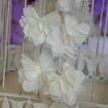 Лента с цветами из шифона, цвет молочный, 6 цветков