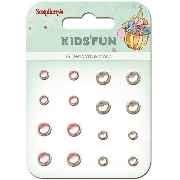 Набор хрустальных брадс "Забава", цвет розовый, белый, 16шт.