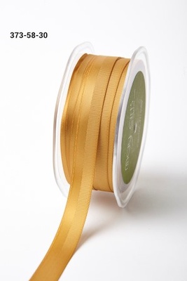Репсово-сатинова стрічка - Подвійна смужка - золота, ширина - 16 мм, довжина 90 см
