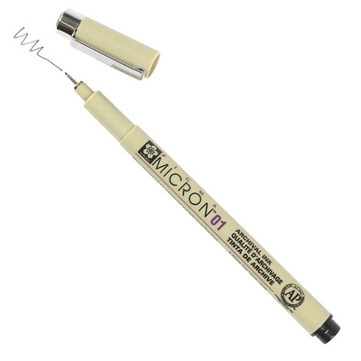 Линер Sakura of America - Pigma Micron Pen 01, 0.25 мм, черный