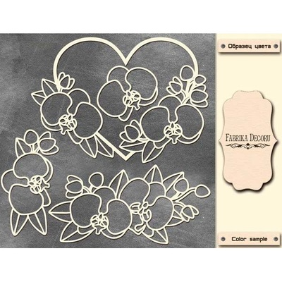 Мегачіпборд Орхідея в серці 30x30 см #016, колір молочний, ТМ Фабрика Декору