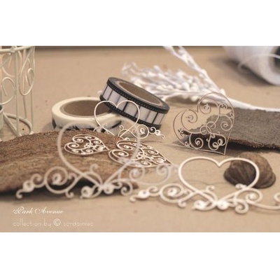 Чипборд Scrapiniec - Сердца Park Avenue микс, 6 штук