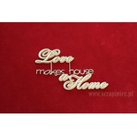 Чипборд Scrapiniec - Двухслойная надпись Love makes a house a Home