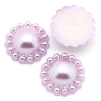 Квіточка, імітація перлинок, 13мм, колір бузковий, 10 шт.