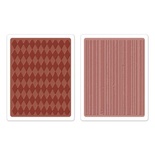 Набор папок для тиснения от Sizzix - Texture Fades Embossing Folders 2PK - Harlequin & Stripes Set - Ромбики и полоски