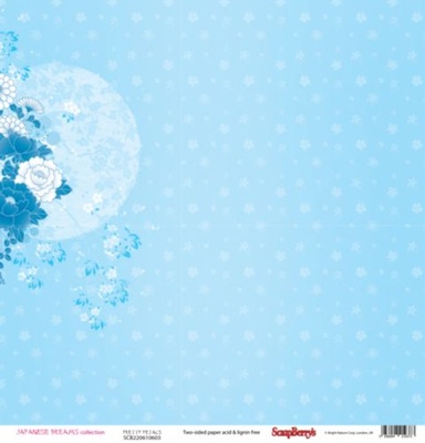 Бумага для скрапбукинга от ScrapBerry's - Страна восходящего солнца - Полнолуние, 30,5х30,5 см, 190 гр/м, двусторонняя, 1 лист