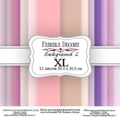 Набор скрапбумаги - Backgrounds 2 XL, 30,5x30,5 см, ТМ Фабрика Декора