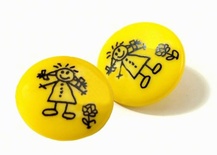 Ґудзик "Дівчинка" розмір 13,97 мм, колір жовтий, 1 шт.