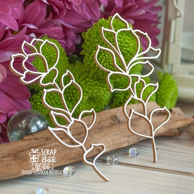 Чипборд ScrapBox — Гілки суккулента 2 шт. Hf-156