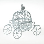 Металлическая карета-яблоко, белая, 12,5х7,5см