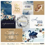 Аркуш одностроннього скрап-паперу Scrapmir — Картки RU з колекції Blue & Blush, 30x30 см