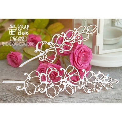 Чипборд ScrapBox - дві гілки квітки Hf-072