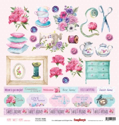 Бумага для скрапбукинга от ScrapBerry's - Уютная мастерская - Декор (Англ.), односторонняя, 30,5x30,5 см