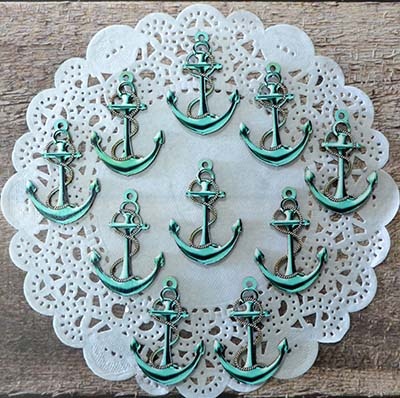 Металеві фігурки - Якорі, 10 штук