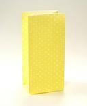 Набор подарочных пакетов от ScrapBerry's - Горошек -Жёлтый,  190х95х65 мм, 100 г/м2, 5 шт