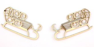 Лазерные вырубки из дерева от Scrapberry's - Сани, 6,5 x 3,6см (2 шт / уп)