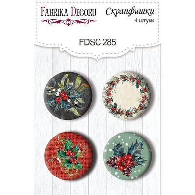 Набор скрапфишек ТМ Фабрика Декора из 4 шт № 285, The Spirit of Christmas