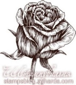 Акриловый штамп FL004a Роза, размер 2,7 * 3 см