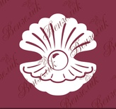 Чипборд від Вензелик - Мушля з перлиною, розмір: 71x66 мм