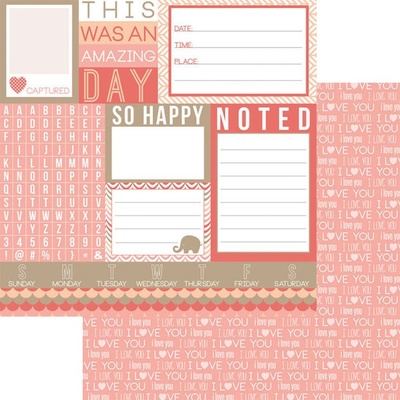 Аркуш двостороннього скрап-паперу Teresa Collins Designs - You Are My Happy - Noted, 30x30 см