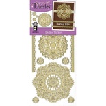 Набір наліпок - висічок HOTP - Dazzles Doilies Doilies Pearl, розмір 10x23 см, 14 шт., колір золото