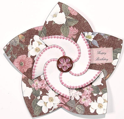 Трафарет HOTP - Giant Flower Card Template