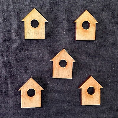 Деревʼяна фігурка WOOD-049 - Шпаківня з кругом, 1 штука