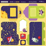 Аркуш двостороннього паперу для скрапбукінгу від Scrapmir - Конверти - Ticket to the Moon, 20x20cм