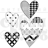 Штамп от Питерского Скрапклуба - Набор Сердец (Живи Сегодня), 6.5х7.7 см