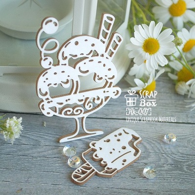 Чипборд ScrapBox - морозиво з шоколадом Hk-007